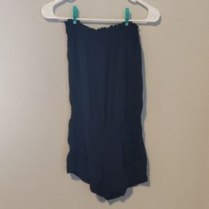 $2 addon- Sleeveless Black Romper, Pockets Size S